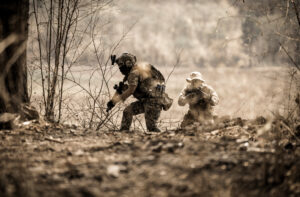 US marines in the mountains during the military operation